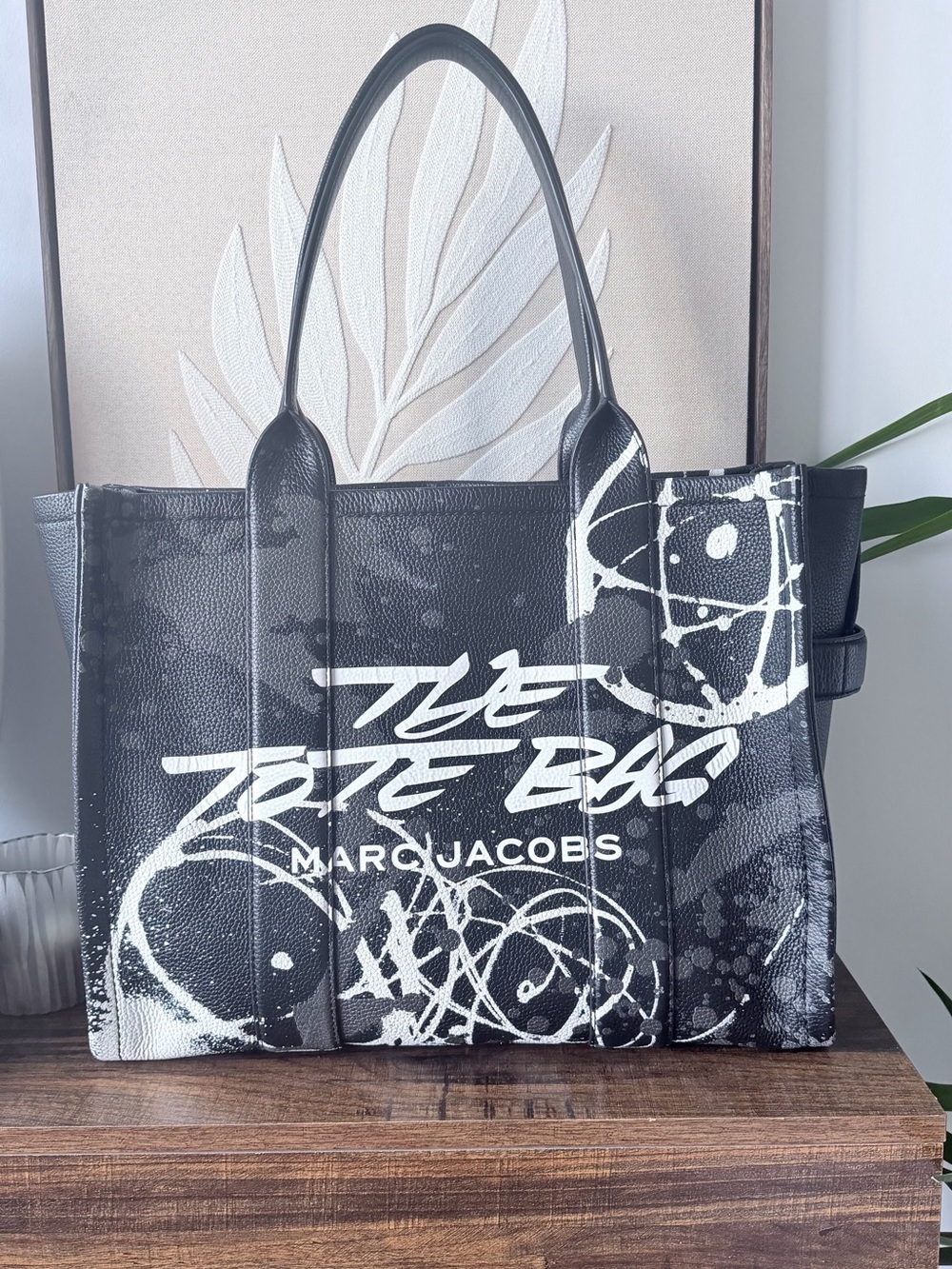 Marc Jacobs Black & White Graphic Canvas Tote
